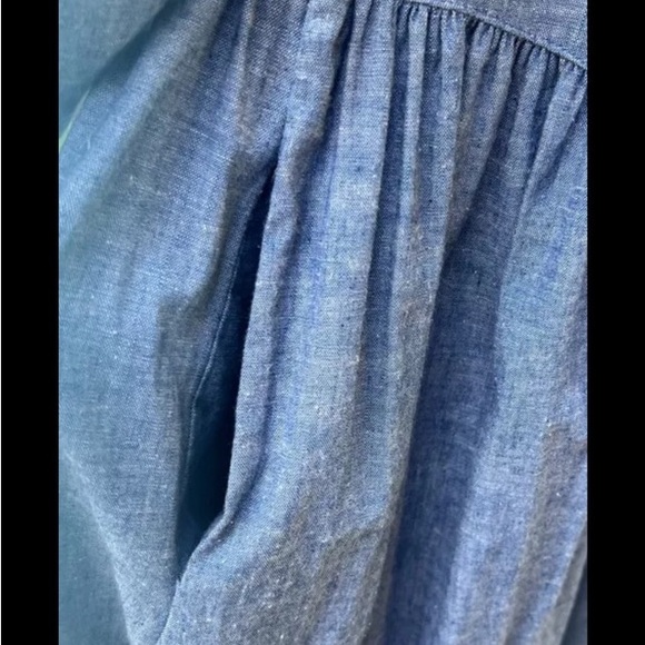 ✨GUNNE SAX Vtg 80’s Chambray Blue White Lace Bib Trim Puff Sleeve Prairie Dress - Picture 7 of 15